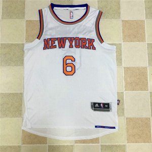 Maillot De Basket New York Knicks Kristaps Porzingis 6 Brode AU Fabric Blanc